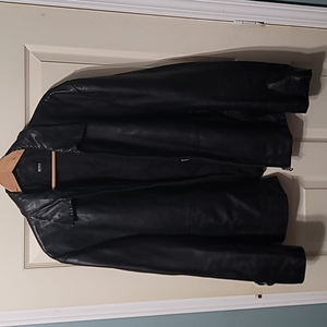 Hugo Boss Claurd Black 100% Lambskin Jacket‎ Men's 56 Good Condition